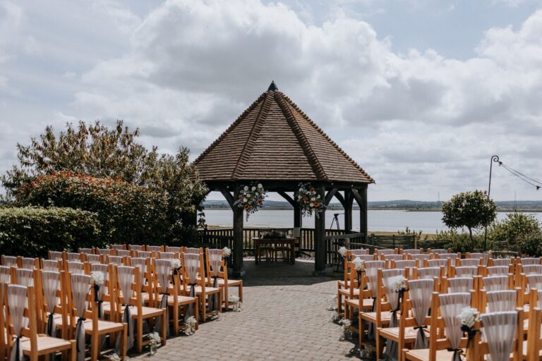 A gazebo wedding overlooking the river at The Ferry House