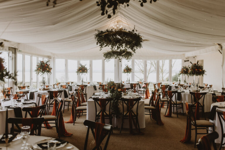 The beautifully decorated Event Suite at The Ferry House in Kent, with waterside views