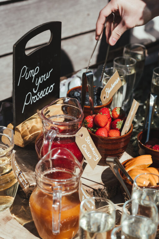 Personalised wedding drinks station